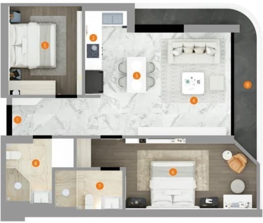 Thiết kế 2PN 84m²