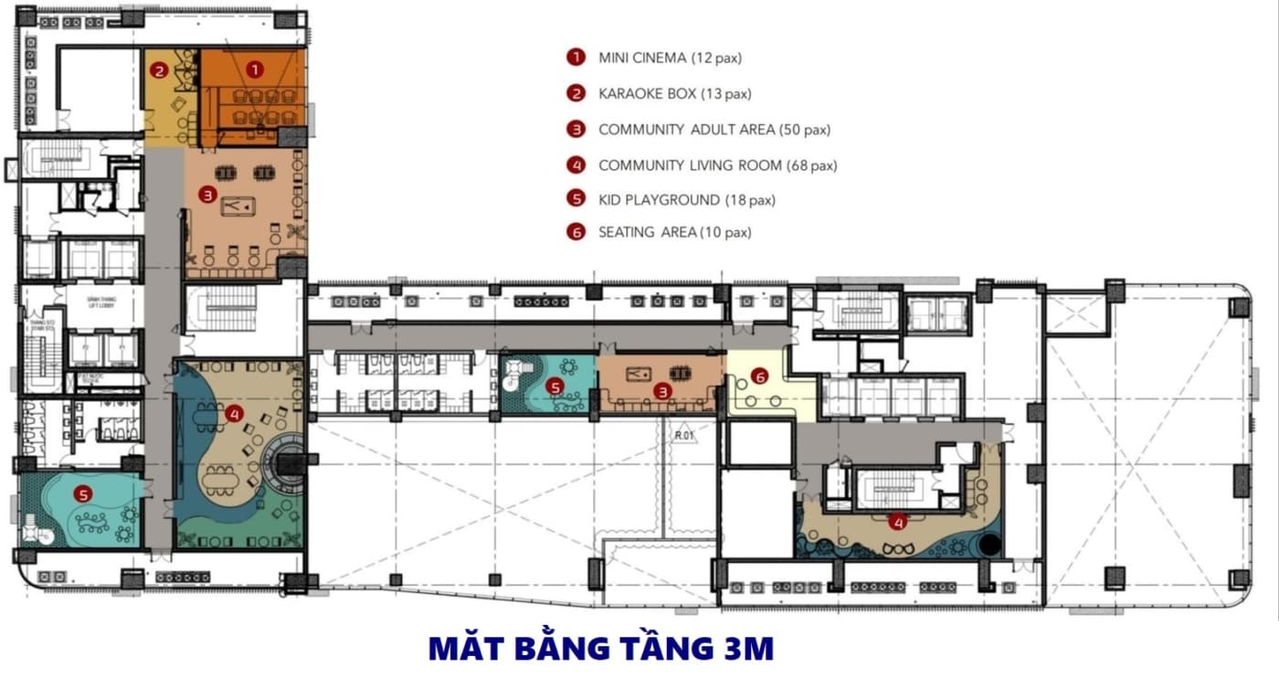Mặt bằng tầng 3M